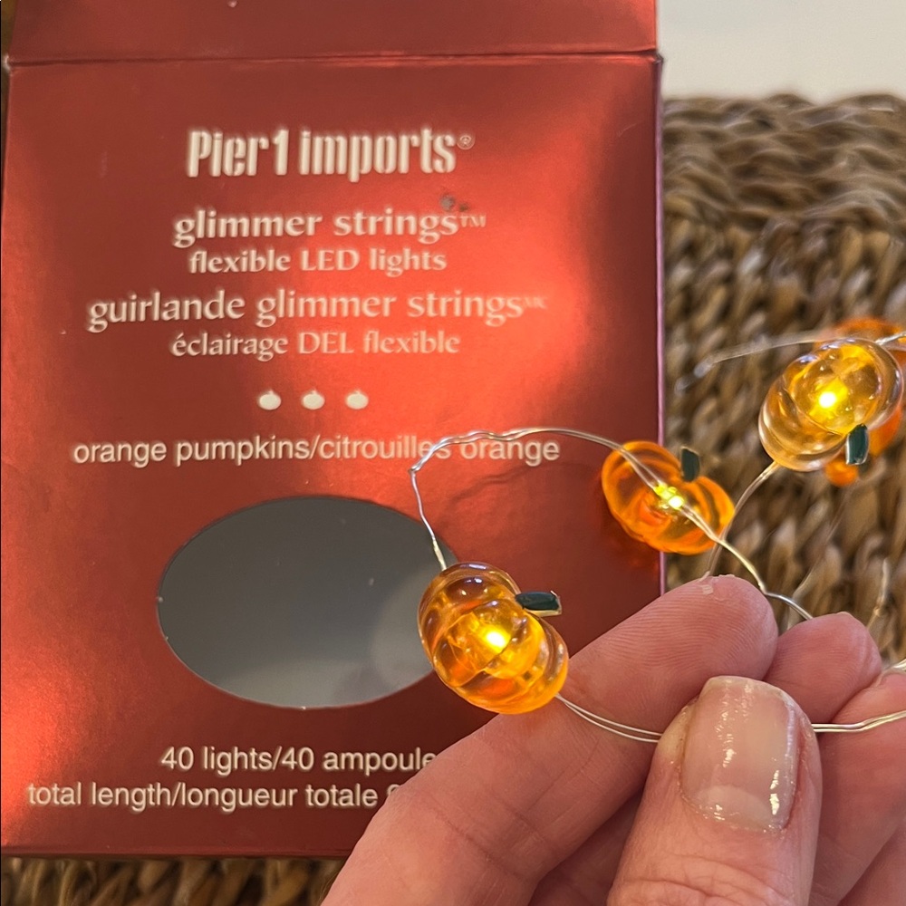 Pier 1 Imports Orange Pumpkin Glimmer String Lights
